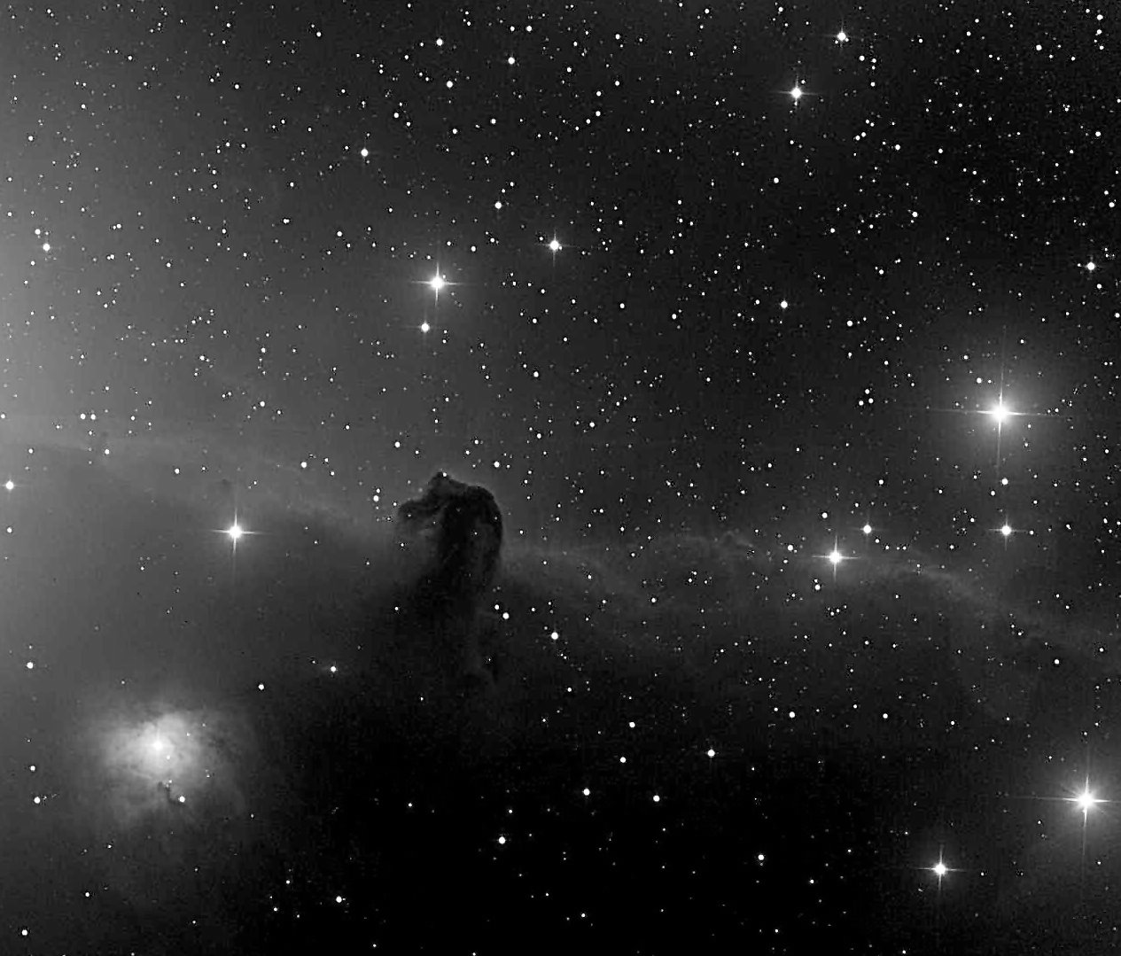 Der Pferdekopfnebel im Sternbild Orion (IC434) aufgenommen mit 510mm-Spiegelteleskop in "Siding Spring". Australien (iTelescope) / Belichtungszeit: 300 Sekunden